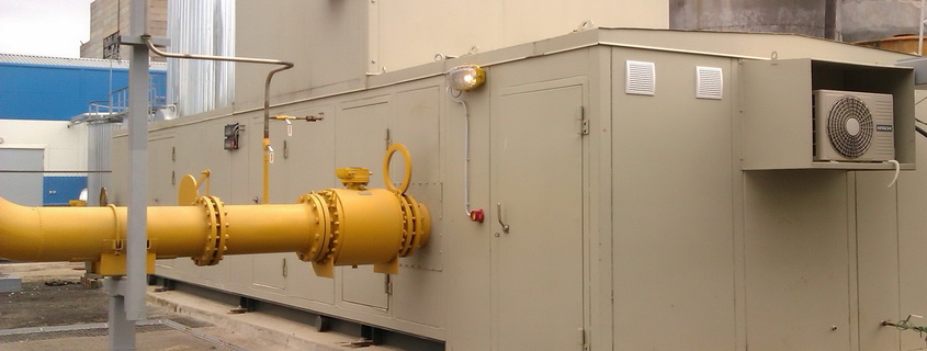 Block-type gas treatment unit